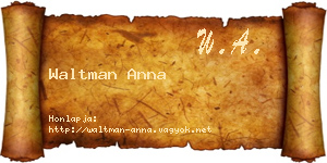 Waltman Anna névjegykártya