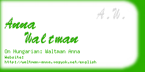 anna waltman business card